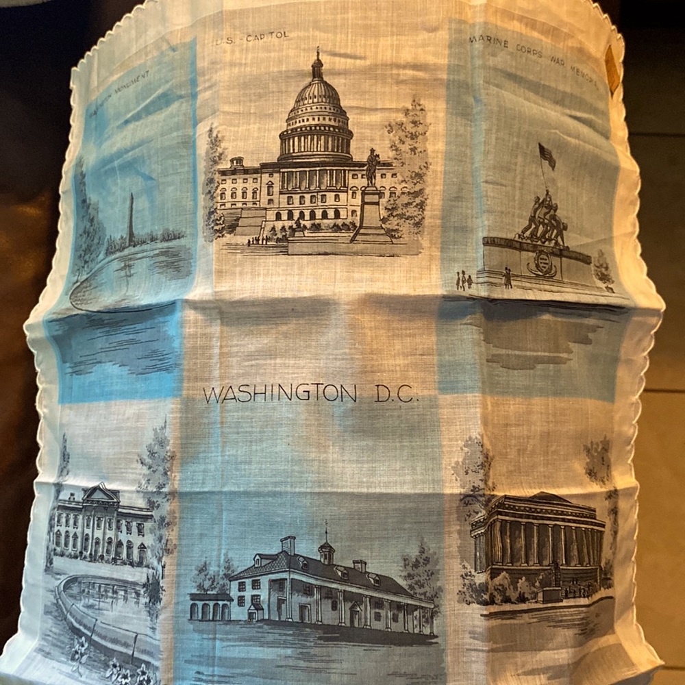 Vintage Washington D.C. Kimball handkerchief, made in Switzerland, 100% cotton